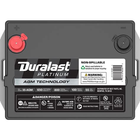 Duralast Platinum Group Size 35 AGM Battery 35-AGM