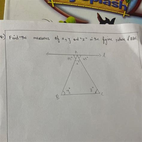 Find the measures of x,y,z In the figure,where ||BC - Brainly.in
