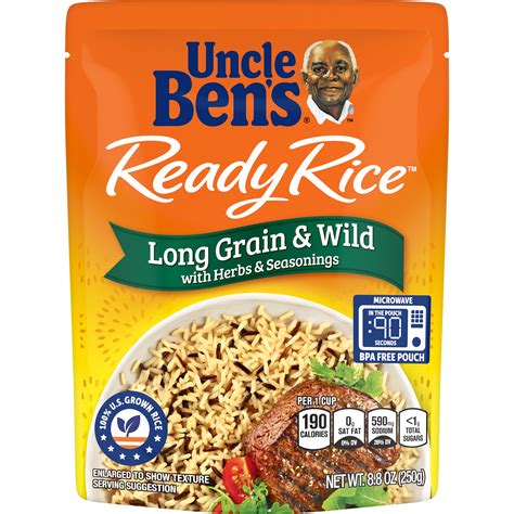 UNCLE BEN'S Ready Rice: Long Grain & Wild, Family Sized, Seasoned ...