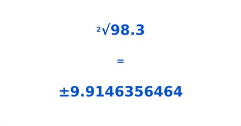 What is the Square Root of 98.3? Information and Calculator