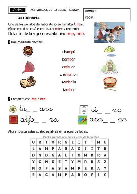 the words in spanish are shown with pictures