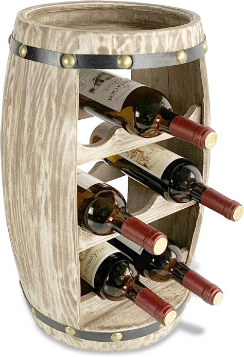 Amazon.com: Wooden Barrel Shaped 14 Bottle Wine Rack : Home & Kitchen