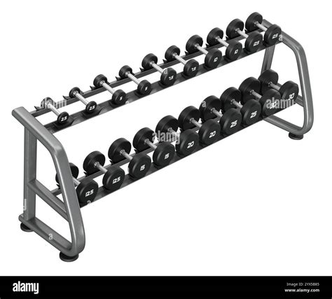 Gym Dumbbell rack, a stand for weightlifting gym equipment Stock Photo ...