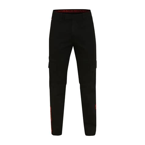 Buy Men Black Tapered Contrast Casual Trousers Online - 791859 | The ...