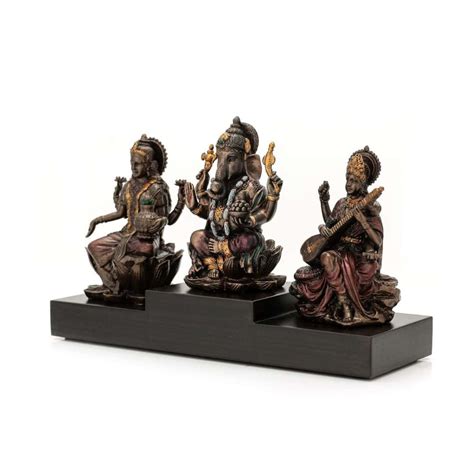 CraftVatika Resin Goddess Laxmi Ganesha Saraswati Showpiece – LX INDIA