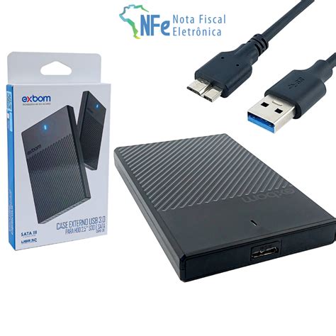 Case para HD de Notebook ou SSD SATA de 2.5 Polegadas USB 3.0 Externo ...