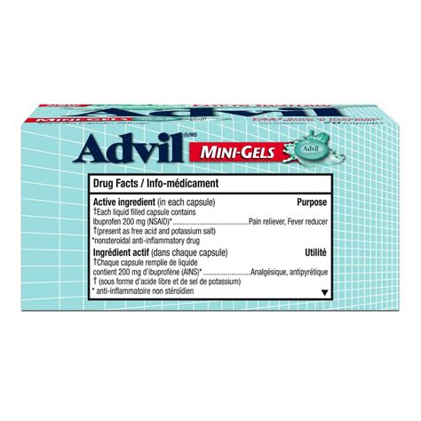 Advil Mini-Gels (70 Count), 200 mg ibuprofen, Temporary Pain Reliever ...