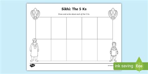 The 5 Ks of Sikhi Worksheet | Primary Resources - Twinkl