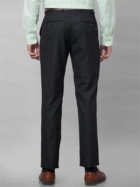 Park Avenue Men Grey Checks Smart Fit Polyester Blend Trousers – MyRaymond