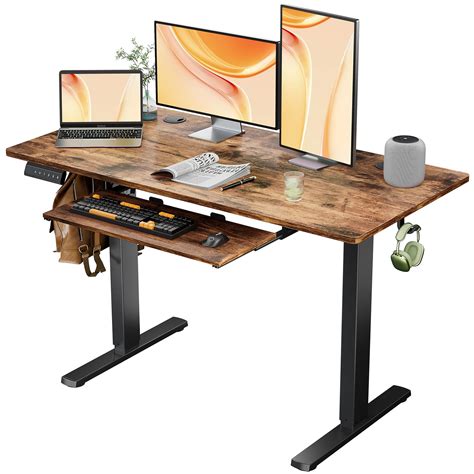 Sweetcrispy Standing Desk With Keyboard Tray 48 X 24in Adjustable ...