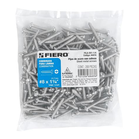 Bolsa con 200 pijas para lámina, #8 x 1-1/4, FIERO - Truper - Grupo ...