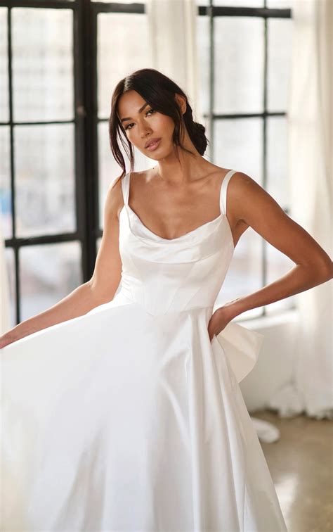 Understated Luxury Ballgown Wedding Dress with Cowl Neckline