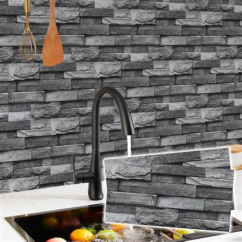 Abyssaly Grey Stick on Tiles, Self Adhesive Vinyl Wall Tile Stickers ...