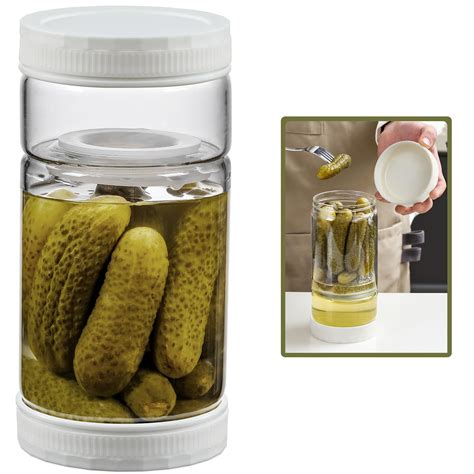 Amazon.com: LANDNEOO 1 Pack 36oz Glass Pickle Jar with Strainer Flip ...
