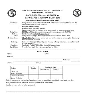 Fillable Online RAPID FIRE PISTOL and AIR PISTOL on SATURDAY 20 ...