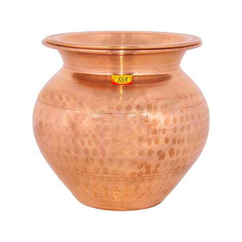 100% Pure Copper Pot | Kalash | Lota with Lid for Puja, Yoga Aayurveda ...