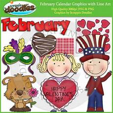 February Calendar Clipart by February Calendar Clip With Line February Calendar Clipart