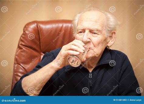Old man drinking water stock photo. Image of mature, senior - 51481482