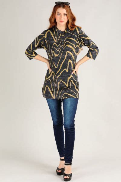 Yellow Stripe cotton kurti for women