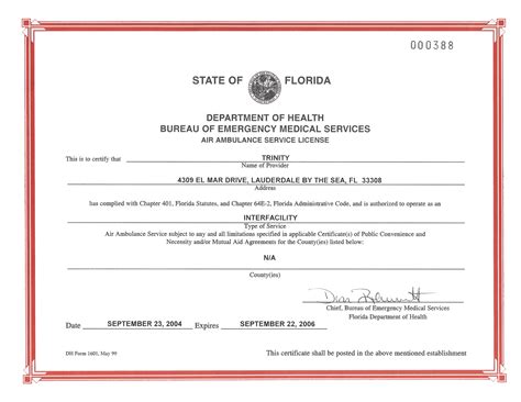 Florida State Department of Health - Air Ambulance | Trinity Air ...