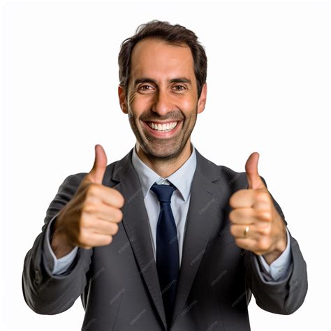 Premium Photo | A man in a suit giving a thumbs up sign.
