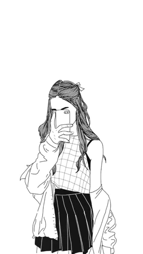 Download Girl drawing a picture of nature on Tumblr Wallpaper | Wallpapers.com