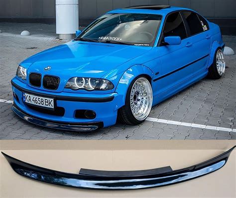 Front Bumper Lip Splitter Spoiler CSL Style ABS Plastic Fit for BMW E46 M-tech 2 Sedan M-tech 2 ...