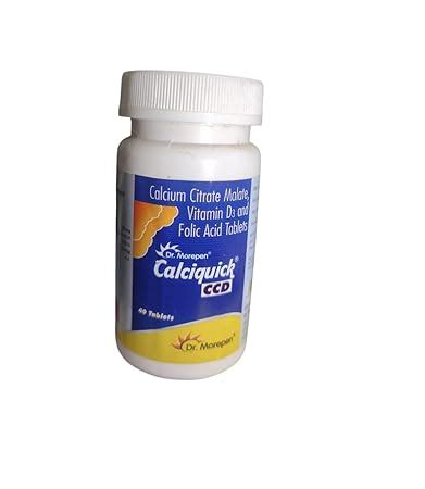 Buy Calciquick CCD Calcium Citrate Malate, Vitamin D3 and Folic Acid ...