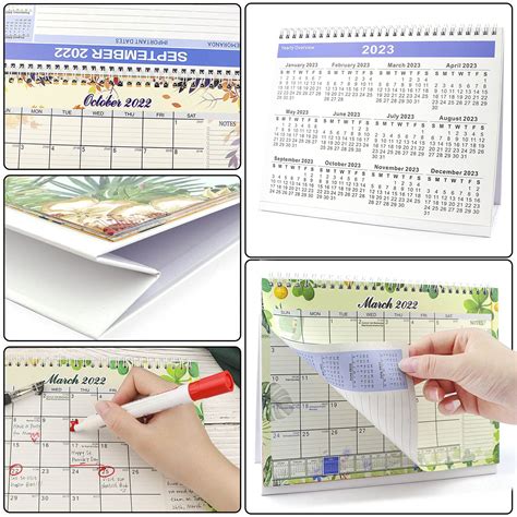Desk Calendar 2021-2022 - Standing Flip Calendar Desktop Calendar with ...