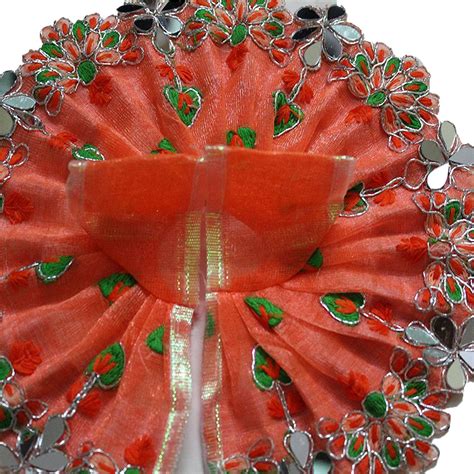 Ladoo Gopal Net and Tissue Orange Color Poshak Parma Collection (Size 4 ...