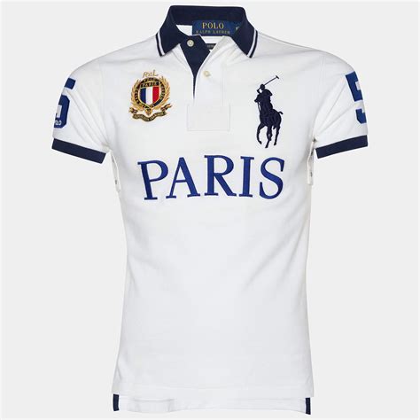 Polo Ralph Lauren White Logo Embroidered Cotton Polo T-Shirt XS Polo ...