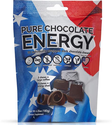 Amazon.com: Pure Chocolate Energy Chews - with Caffeine - Dark ...