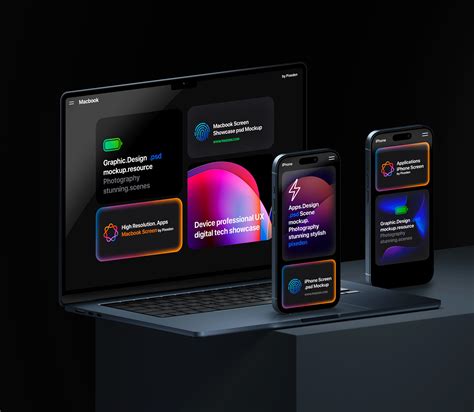 iPhone Pro and MacBook Air Screens Showcase Psd Mockup | Pixeden Club