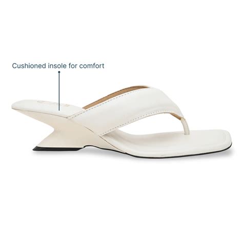 Puffed White Thong Wedge – The CAI Store