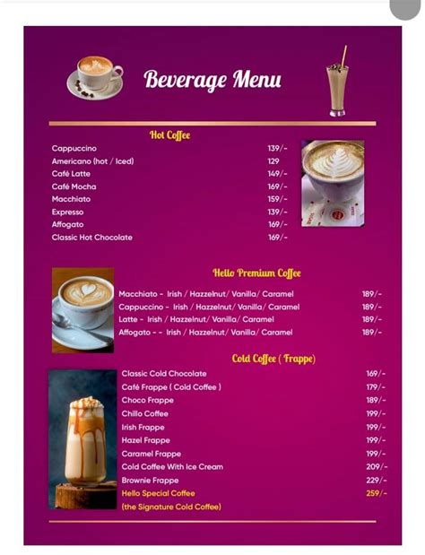 Menu at HELLO RESTAURANT & CAFE ( POCKET FRIENDLY CAFE ) EAST BORING ...