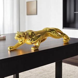 APEROL DESIGN Golden Jaguar Showpiece ,Vaastu Decorative Animal Statue ...