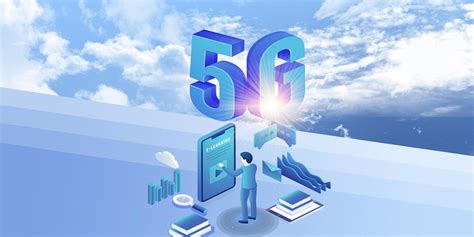 蓝色科技感5G时代5G网络蓝天白云5G科技展板背景PSD免费下载 - 图星人