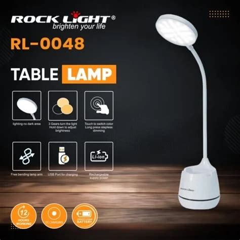 Rocklight RL-0048 Emergency Table Lamp - Bright, Rechargeable Light