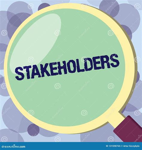 Text Sign Showing Stakeholders. Conceptual Photo Persons with Interest ...