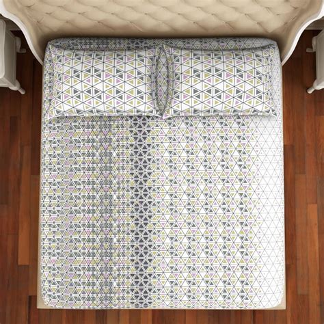 Buy SPACES Blockbuster Grey Printed Cotton Queen Bedsheet Set ...