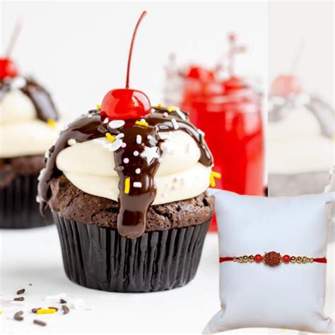 Buy Choco Vanilla Cup Cake N Rakhi Online at Best Price | Od