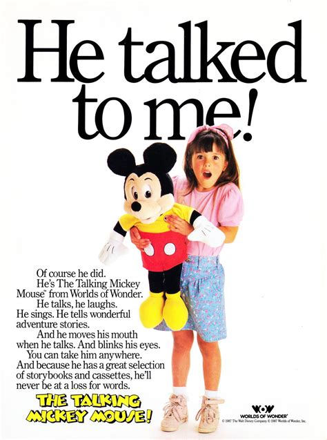 Talking Mickey Mouse ad Disney Channel Magazine, July 1987 : r/80s