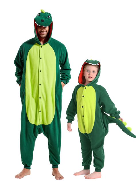 Dinosaur Onesie Pajama Kids Unisex Animal Costumes Polyester One-Piece ...