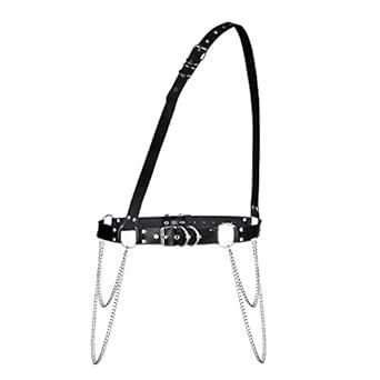 Buy Milakoo Women's Punk Waist Belt Body Chain Faux Leather Harness ...