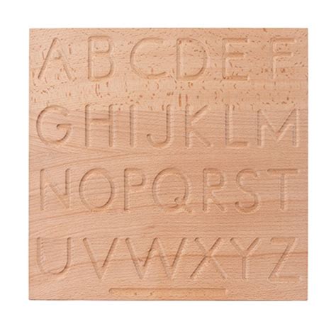 Buy ZXZS Wooden Grooved Lettering Board Braille Alphabet Board Wood ...