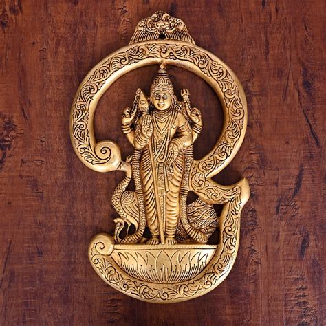 Brass Lord Murugan/Kartikeya Wall Hanging (13.5 Inch) – Vedansh Craft