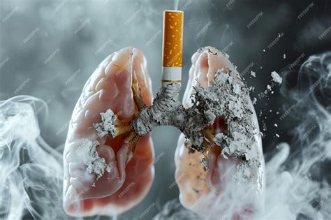 Premium Photo | Dangerous cigarette smoke causing damage to lungs lung disease from smoking tobacco
