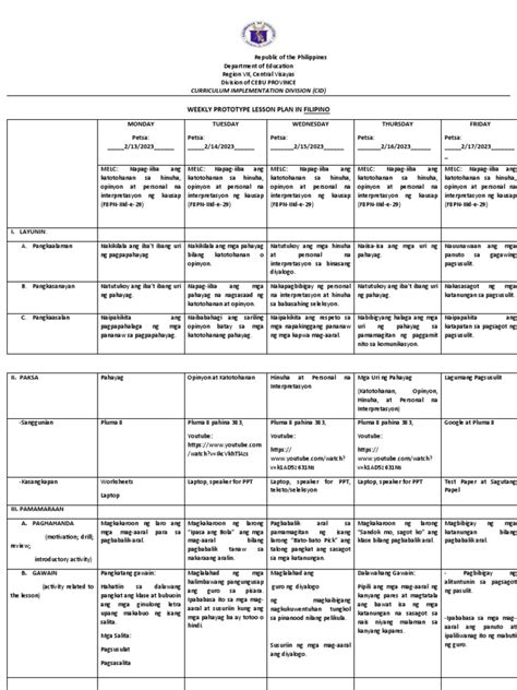 DepEd Learning Program Filipino 的图像结果