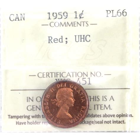 1-cent 1959 ICCS PL66 UHC, Red