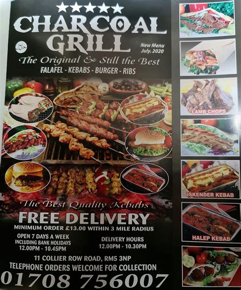 Menu at Charcoal Grill fast food, Romford, 11 Collier Row Rd